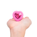Анальный розовый плаг с кристаллом-сердцем VIBRATING HEART SHAPE JEWEL PLUG S/M