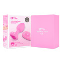 Анальный розовый плаг с кристаллом-сердцем VIBRATING HEART SHAPE JEWEL PLUG S/M