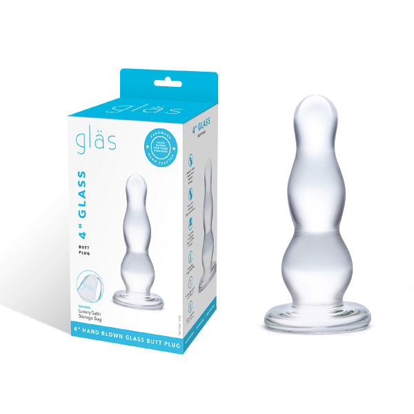 Стеклянная елочка прозрачного цвета Glass Butt Plug 4 in