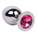 Большой плаг из стали с кристаллом PINK BUBBLE GUM