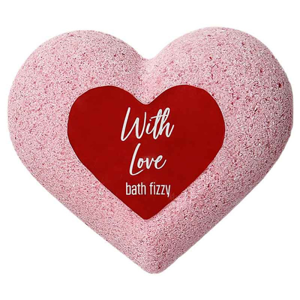 Шипучая соль для ванн With Love с ароматом розы 130 г