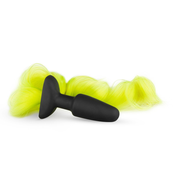 Силиконовый плаг с желтым хвостом Butt Plug With Tail 
