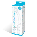 Фаллоимитатор двусторонний 12 in Girthy Ribbed G-Spot Glass Dildo With Handle Grip Double Ended