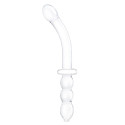 Фаллоимитатор двусторонний 12 in Girthy Ribbed G-Spot Glass Dildo With Handle Grip Double Ended