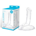 Фаллоимитатор с мошонкой на подставке 7,5 in Rideable Standing Glass Cock With Stability Base