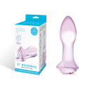 Нежно-розовый анальный плаг из стекла Rosebud