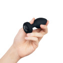 Вибрирующая втулка Vibrating Jewel Plug M/L черного цвета