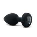Вибрирующая втулка Vibrating Jewel Plug M/L черного цвета