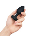 Вибрирующая втулка Vibrating Jewel Plug M/L черного цвета