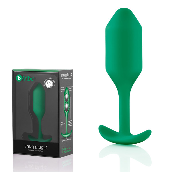 Профессиональная пробка для ношения B-vibe Snug Plug 2 зеленая
