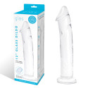 Рельефный большой стимулятор из стекла 12 in Glass Dildo With Veins & Flat Base