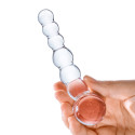 Изогнутный прозрачный фаллос Beaded Dildo
