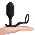 Вибрирующий плаг с кольцом для эрекции Vibrating Snug & Tug размер XL
