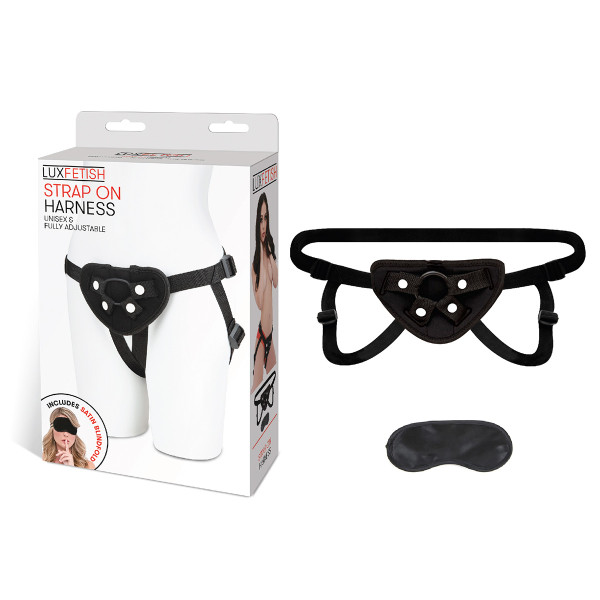 Черные неопреновые трусики для страпона Strap on harness