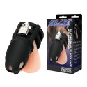 Клетка для пениса черная Silicone Small 2 in Cock Cage With Ball Divider