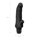 Реалистичный черный вибратор с клиторальным стимулятором 7" Realistic Vibrator