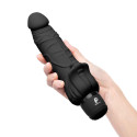 Реалистичный черный вибратор с клиторальным стимулятором 7" Realistic Vibrator