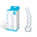Изогнутный прозрачный фаллос Beaded Dildo