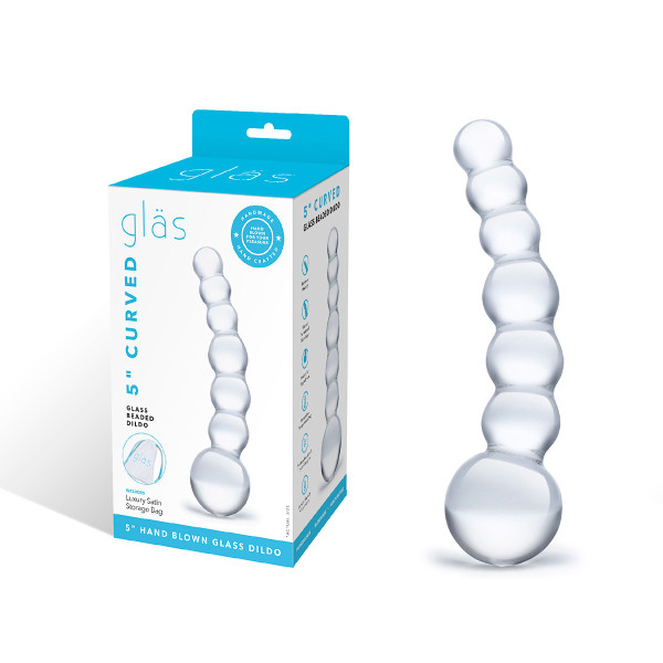 Изогнутный прозрачный фаллос Beaded Dildo