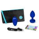 Вибрирующая втулка Vibrating Jewel Plug L/XL цвета синий сапфир