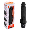 Реалистичный черный вибратор с клиторальным стимулятором 7" Realistic Vibrator