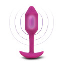 Профессиональная пробка для ношения с вибрацией розовая B-Vibe Vibrating Snug Plug 2