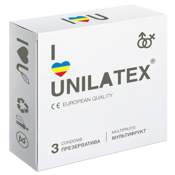 Мультифруктовые презервативы Unilatex® Multifruit 1 уп (3 шт)