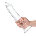 Рельефный большой стимулятор из стекла 12 in Glass Dildo With Veins & Flat Base