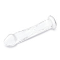 Рельефный большой стимулятор из стекла 12 in Glass Dildo With Veins & Flat Base