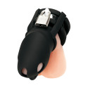 Клетка для пениса черная Silicone Small 2 in Cock Cage With Ball Divider