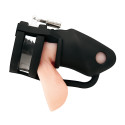 Клетка для пениса черная Silicone Small 2 in Cock Cage With Ball Divider