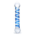 Прозрачный фаллос с голубой спиралью Spiral Dildo