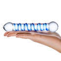 Прозрачный фаллос с голубой спиралью Spiral Dildo