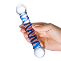 Прозрачный фаллос с голубой спиралью Spiral Dildo