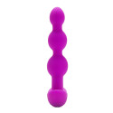 Анальные премиум-бусы с 2 моторами b-Vibe Triplet Anal Beads фуксия