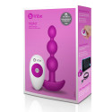 Анальные премиум-бусы с 2 моторами b-Vibe Triplet Anal Beads фуксия