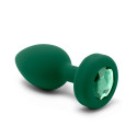 Вибрирующая втулка Vibrating Jewel Plug M/L зеленого цвета