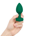 Вибрирующая втулка Vibrating Jewel Plug M/L зеленого цвета