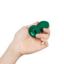 Вибрирующая втулка Vibrating Jewel Plug M/L зеленого цвета