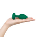 Вибрирующая втулка Vibrating Jewel Plug M/L зеленого цвета