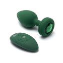 Вибрирующая втулка Vibrating Jewel Plug M/L зеленого цвета