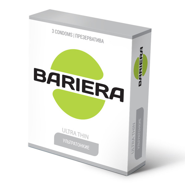 Срок до 11.2026 Презервативы ультратонкие «Bariera» Ultra Thin 1 уп (3 шт)