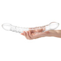 Фаллоимитатор двусторонний прозрачный текстурный 12 in Girthy Double Trouble Glass Dildo