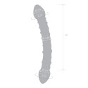 Фаллоимитатор двусторонний прозрачный текстурный 12 in Girthy Double Trouble Glass Dildo