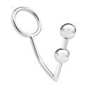 Кольцо на пенис с двумя анальными шарами Two Bead Stainless Steel Anal Hook & Cock Ring
