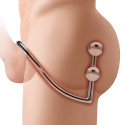 Кольцо на пенис с двумя анальными шарами Two Bead Stainless Steel Anal Hook & Cock Ring
