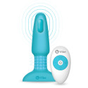 Анальная премиум-пробка с римминг эффектом B-Vibe Rimming Plug голубая