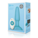 Анальная премиум-пробка с римминг эффектом B-Vibe Rimming Plug голубая