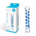 Прозрачный фаллос с голубой спиралью Spiral Dildo