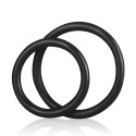 Набор из двух черных силиконовых колец разного диаметра SILICONE COCK RING SET